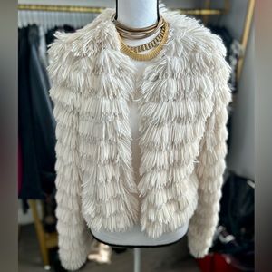 Vintage Faux Fur/Shaggy Cream Jacket